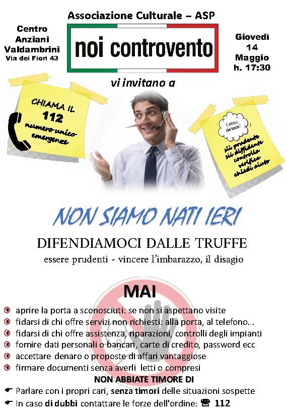 evento noicontrovento difendiamoci dalle truffe